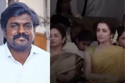 நயினார் முன்வரிசையில் அமர்ந்தது சரியே; அப்படியானால் திரிஷா அமர்ந்தது எப்படி? இடும்பாவனம் கார்த்திக் கேள்வி!
