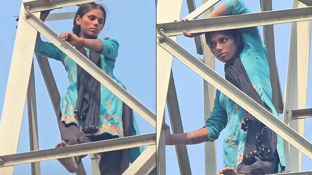 காதலுக்கு குடும்பத்தினர் எதிர்ப்பு: செல்போன் கோபுரத்தில் ஏறிய இளம்பெண்!
