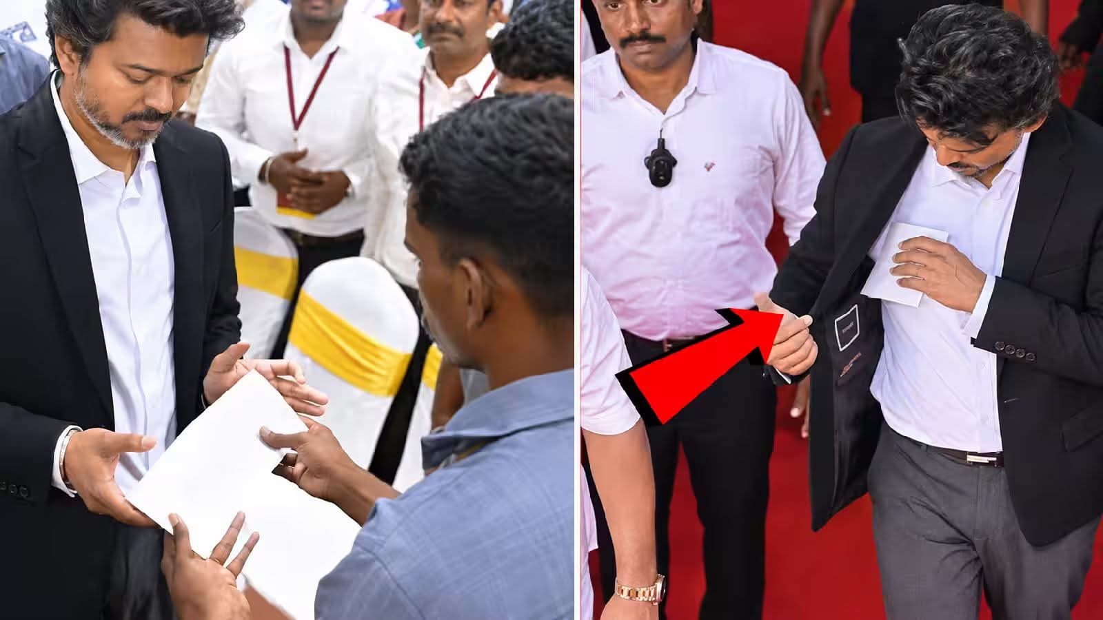 பேச முடியாத மாற்றுத்திறனாளி மாணவர்..! மனுவை வாங்கி பத்திரமாக வைத்த விஜய்..