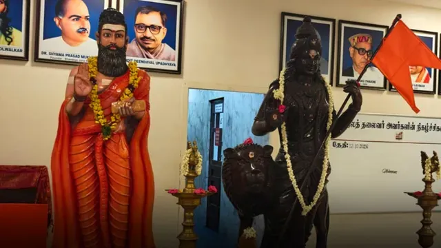 கமலாலயத்தில் காவி நிற திருவள்ளுவர் சிலை! தமிழக அரசியலில் மீண்டும் சர்ச்சை!