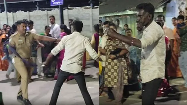 காவலரை மதுபோதையில் கத்தியுடன் விரட்டிய இளைஞர்..!!