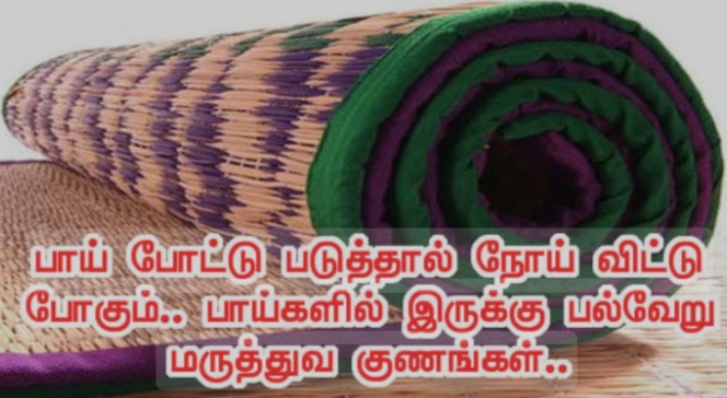பாய் போட்டு படுத்தால் நோய் விட்டு போகும்..!! பாய்களில் இருக்கும் பல்வேறு மருத்துவ குணங்கள்..!!