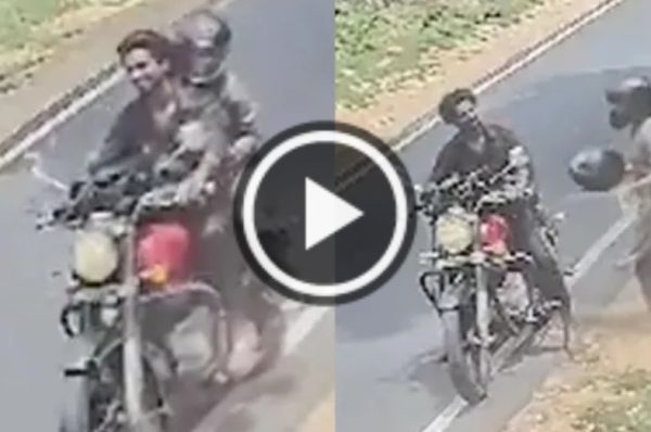 கோவையில் பைக்கில் இருந்த ஹெல்மெட்டை திருடிய இளம்பெண்! வைரலாகும் சிசிடிவி!